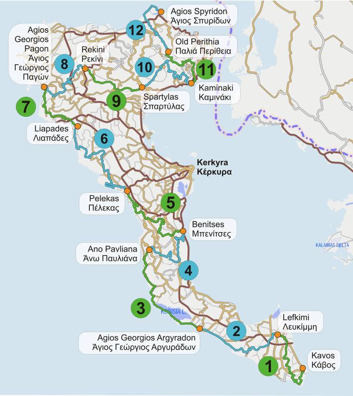 Corfu Trail map