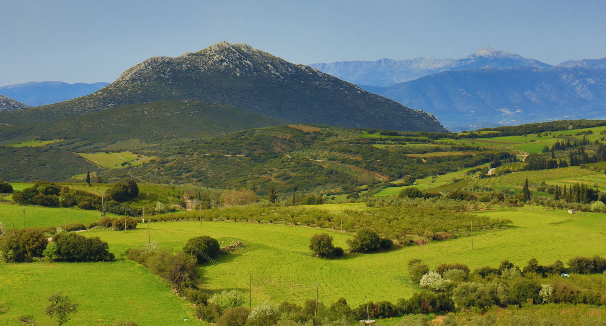 The view form the top of the Profitis Ilias peak
