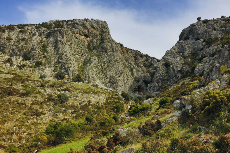 Μυκήνες topoguide: Ένα τμήμα του βορεινού τείχους που οριοθετεί την οροσειρά της Νυφίτσας