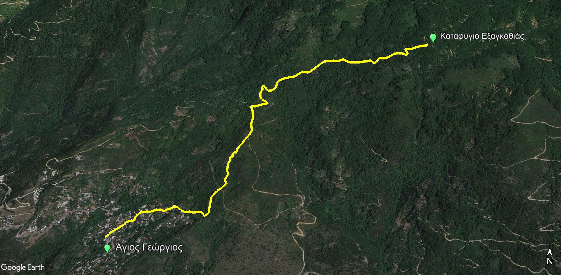 Δυτικό Πήλιο topoguide: Διαδρομή Άγιος Γεώργιος - καταφύγιο ανάγκης Εξαγκαθιάς